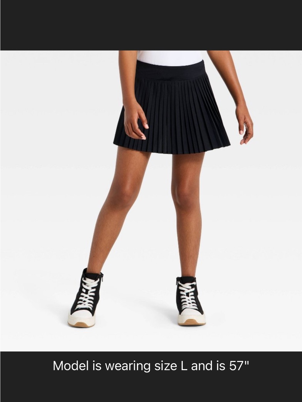 Black Pleated Mini Skirt Target Girls L
